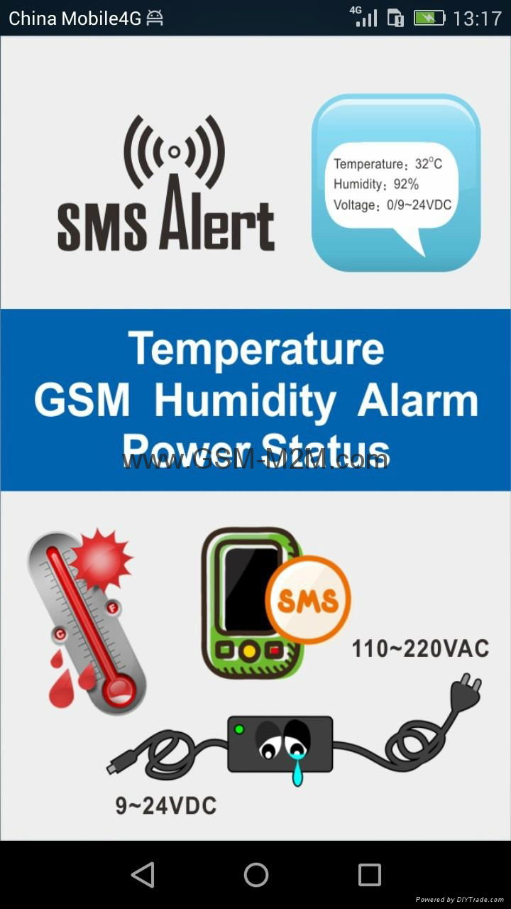 GSM SMS Temperature Controller Alarm with APP 2