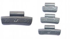 Zinc clip-on wheel weights for alloy rims