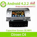 Pure Android 4.2.2 Autoradio DVD Player For Citroen C4 With Cortex A9  2