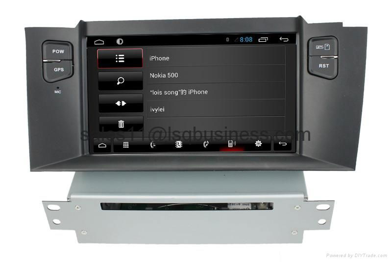  Android 4.2.2 dvd car audio navigation for Citroen C4 L  3