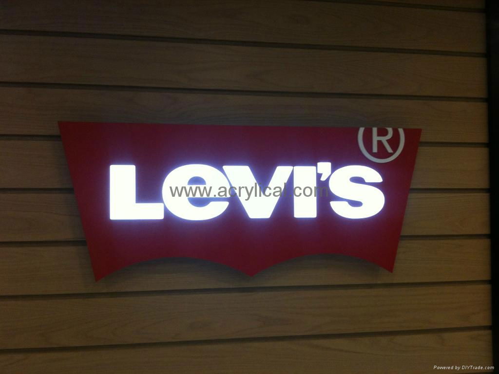 Wall mounted custom acrylic led light letter sign for retail store