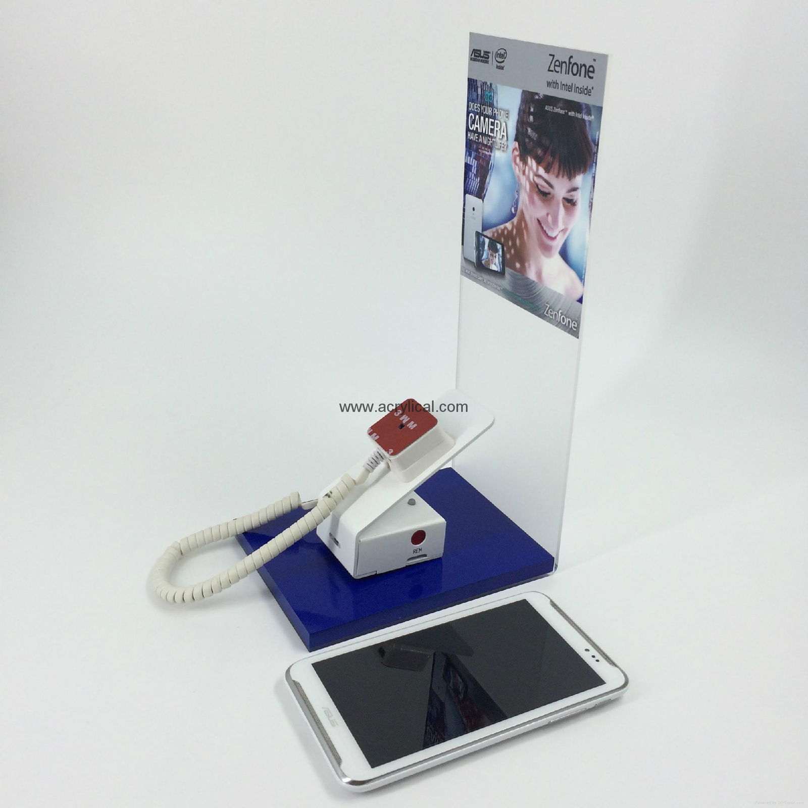 cell phone stand / phone display stands with security alarm system