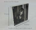 Acrylic photo frame,acrylic block sign holder vertical/horizontal measures10x10cm