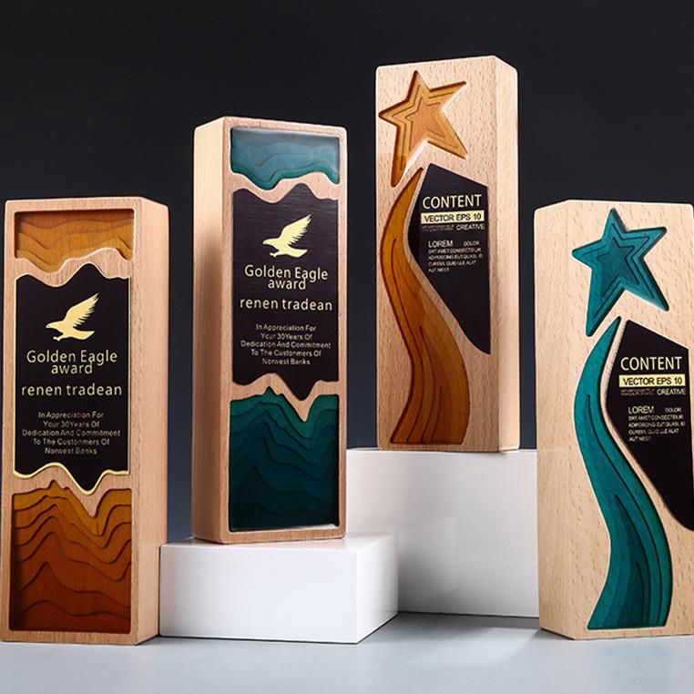 木质奖杯授权牌,纪念奖, 木制水晶纪念相框 ,木制雕刻,实木雕刻制作 4