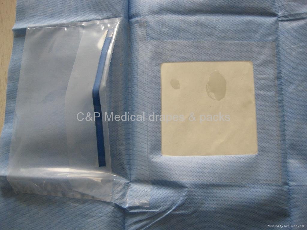  Ophthalmic drape with 1 fluid collectiion pouch 2