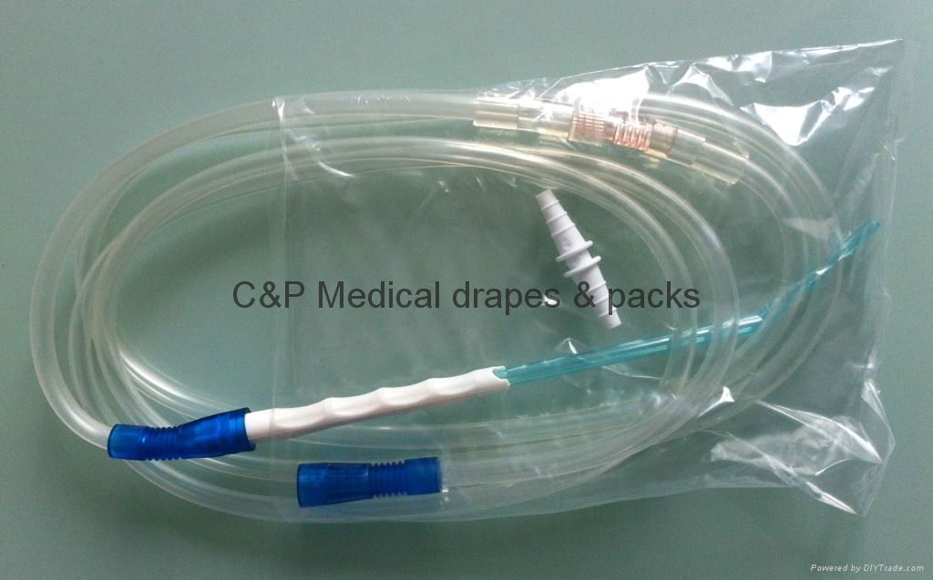 Surgical aspirator with yankauer tip / PVC tubing 200cm / Femal connector / male adaptor 