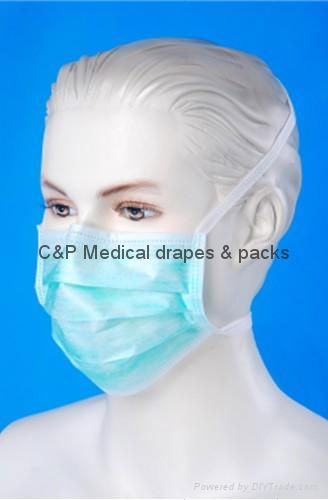 Surgical face masks with tie 