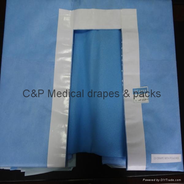 Disposable Sterile Cardiovascular Spilt T Drape 2