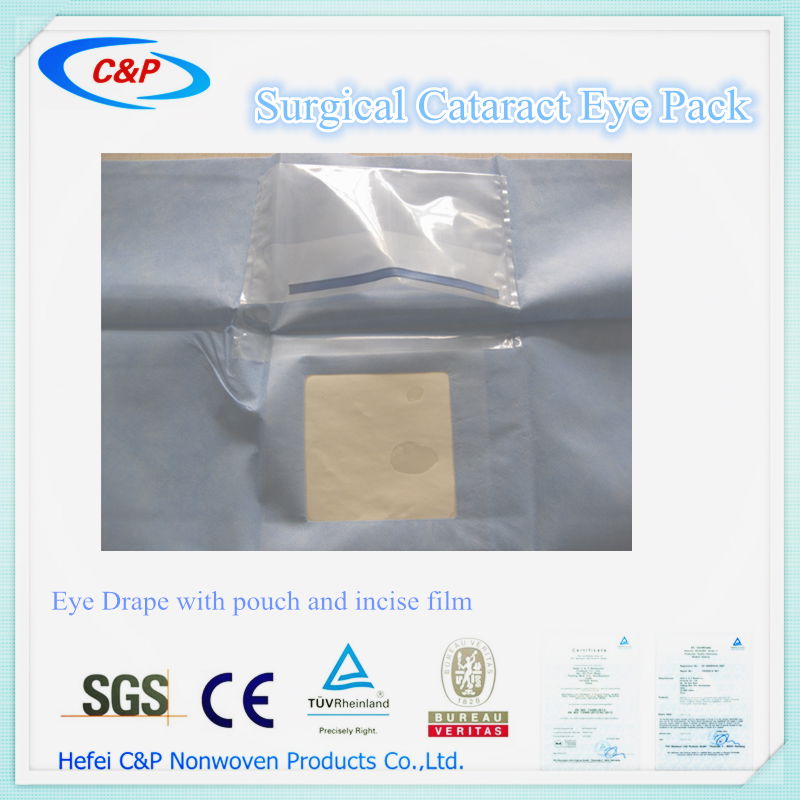 Surgical eye drape with pouch