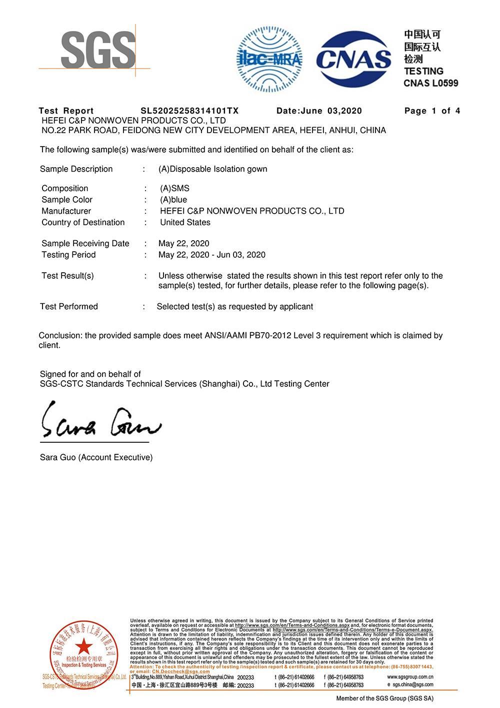 Disposable Non woven AAMI Level 2 Isolation Gown 4