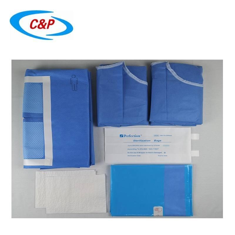 CE ISO13485 Approved Medical Sterile Laparotomy Surgical Drape Pack