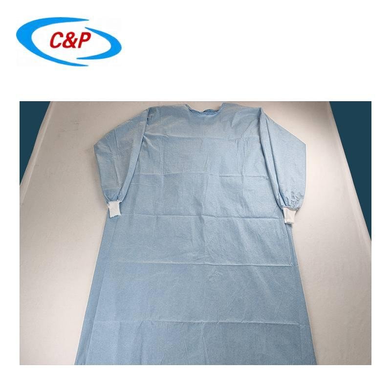 Three Resistance Wood Pulp Surgical Gown With Knitted Cuff 4