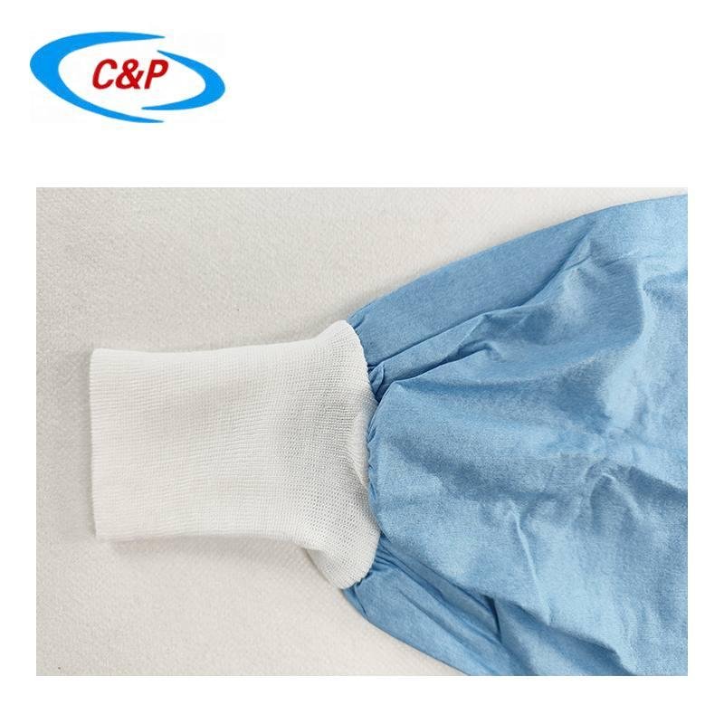 Three Resistance Wood Pulp Surgical Gown With Knitted Cuff 7