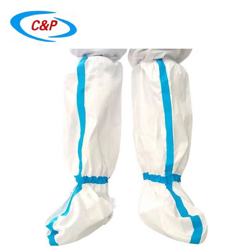 Disposable Microporous Water Resistant Non Woven Boot Cover with Blue Tape