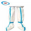 Disposable Microporous Water Resistant Non Woven Boot Cover with Blue Tape 1