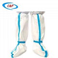 Disposable Microporous Water Resistant Non Woven Boot Cover with Blue Tape