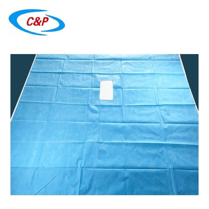 SMS Nonwoven Adhesive Surgical Drape Sheet with Fenestration 2