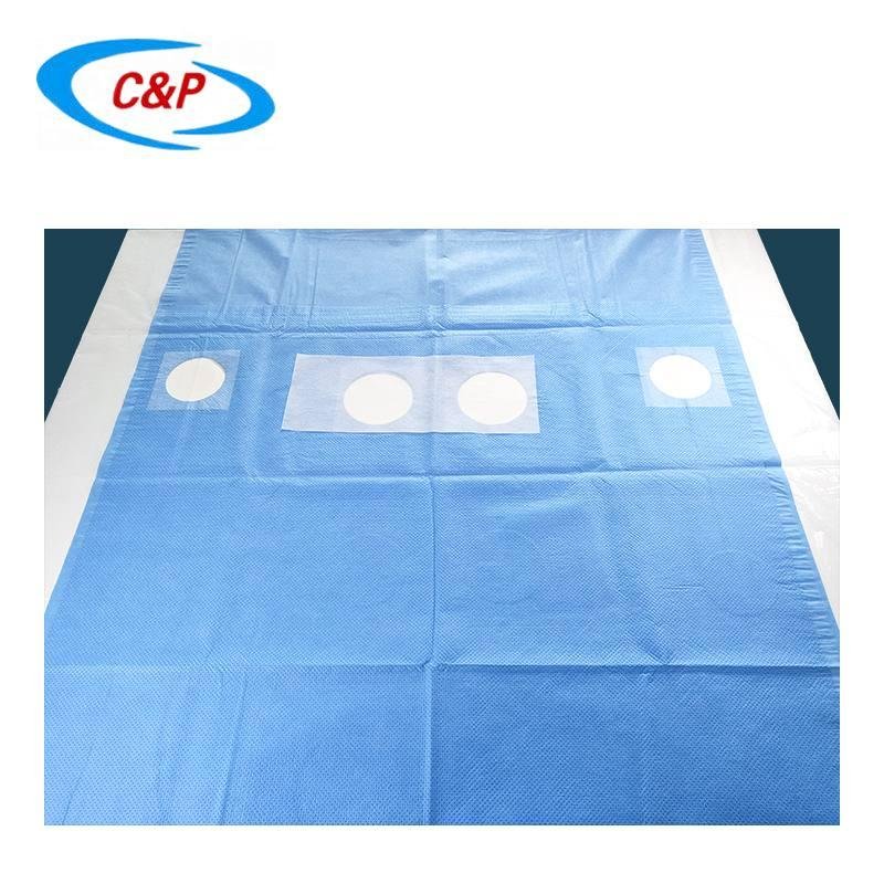 Medical Femoral Angiography Surgical Drapes with Clear PE Panels 1