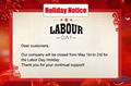 Labor Day Holiday Notice