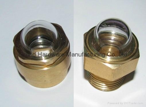 Domed shape brass oil viewports