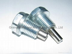 steel oil drain plug with magnet