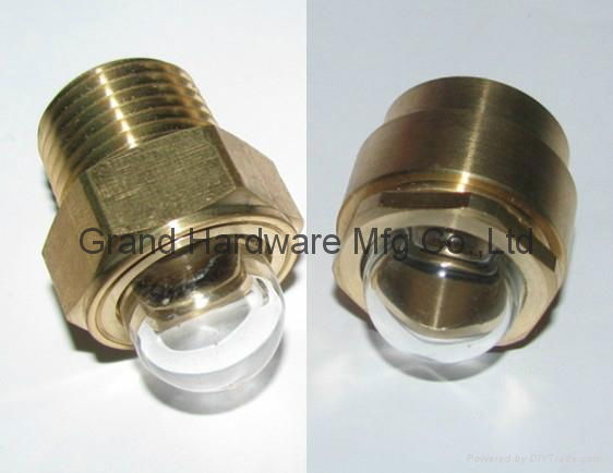 NPT1/2 Coolant Tank And Reservoir Domed shape Brass oil sight glass GM-HDN12