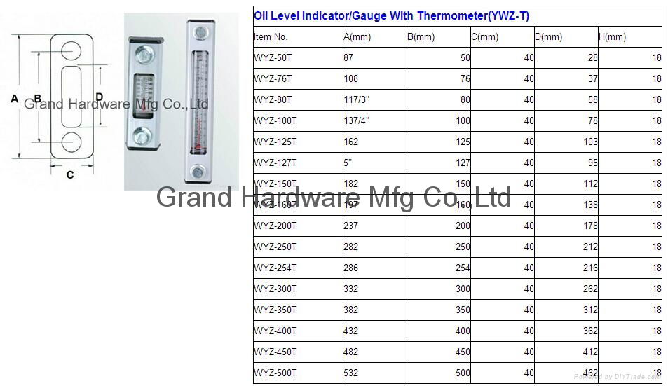 hydraulic Oil level indicator with thermometer 2