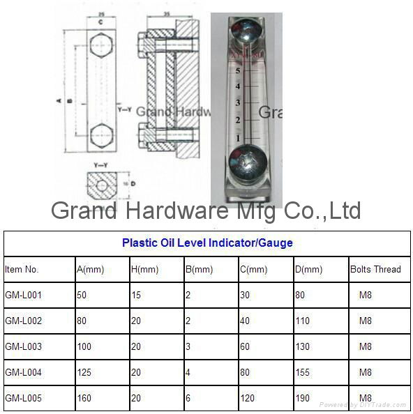 Hydraulic Oil level gauge with marks 5