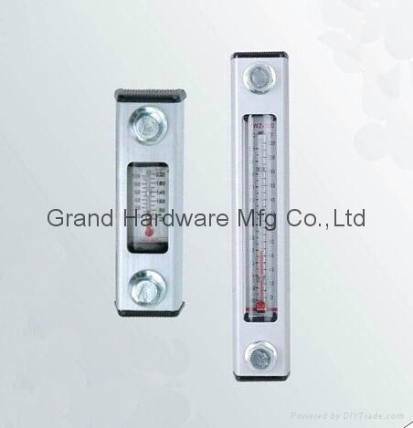 Hydraulic oil level indicator with  thermometer