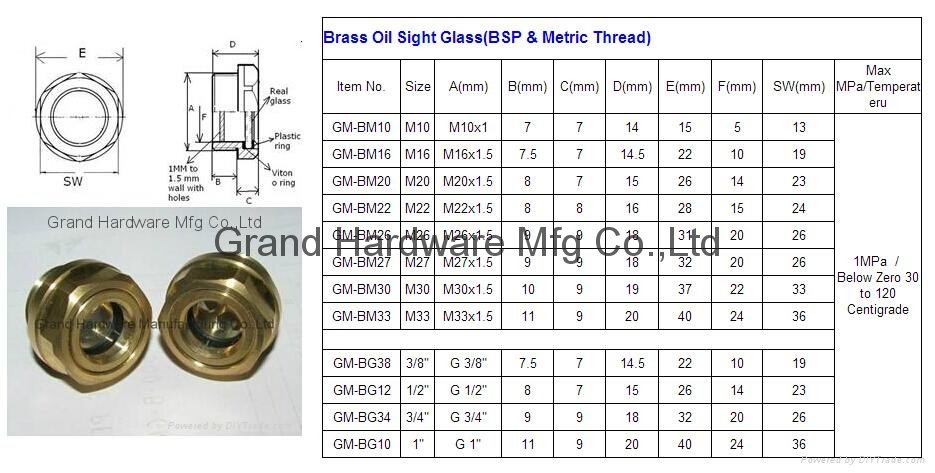 brass oil sight glass