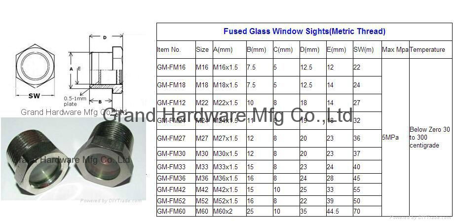 2" NPT Screw compressor Steel Sintered Sight Glass Nickel plated 5