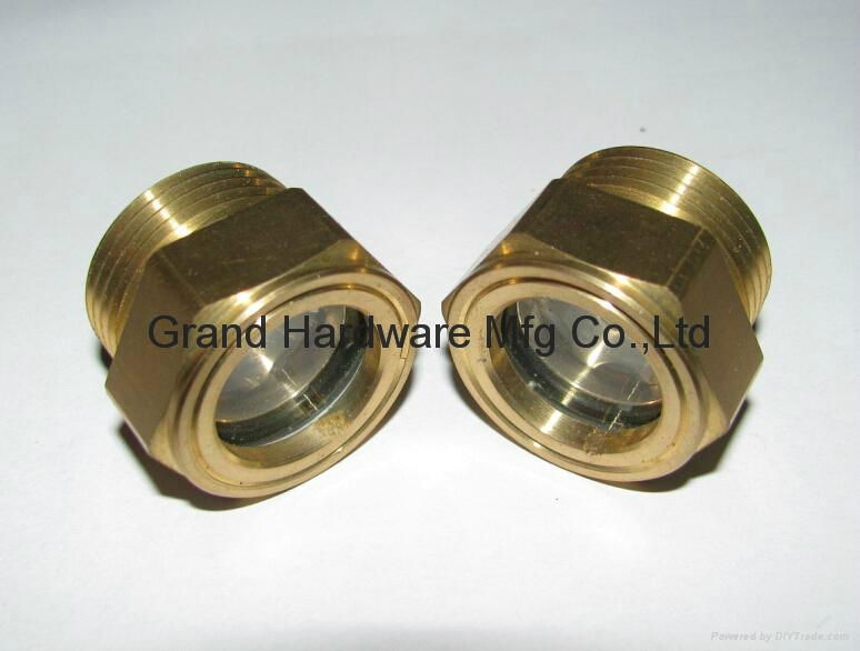 Hexagon Brass Oil Sight Glass