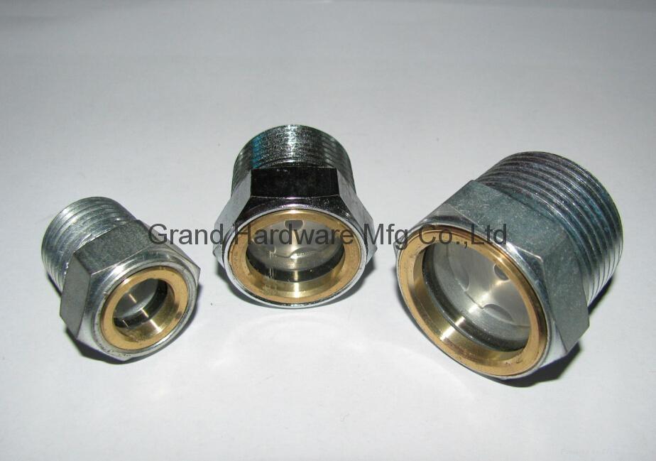 Steel Zinc plated oil level sight glass for centrifugal pump