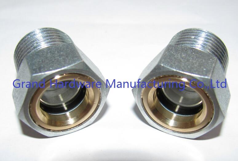 Steel oil level sight glasses Zinc plated