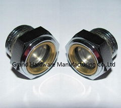 Pump 1/2" NPT Carbon Steel oil level sight glass Zinc plated with natural glass