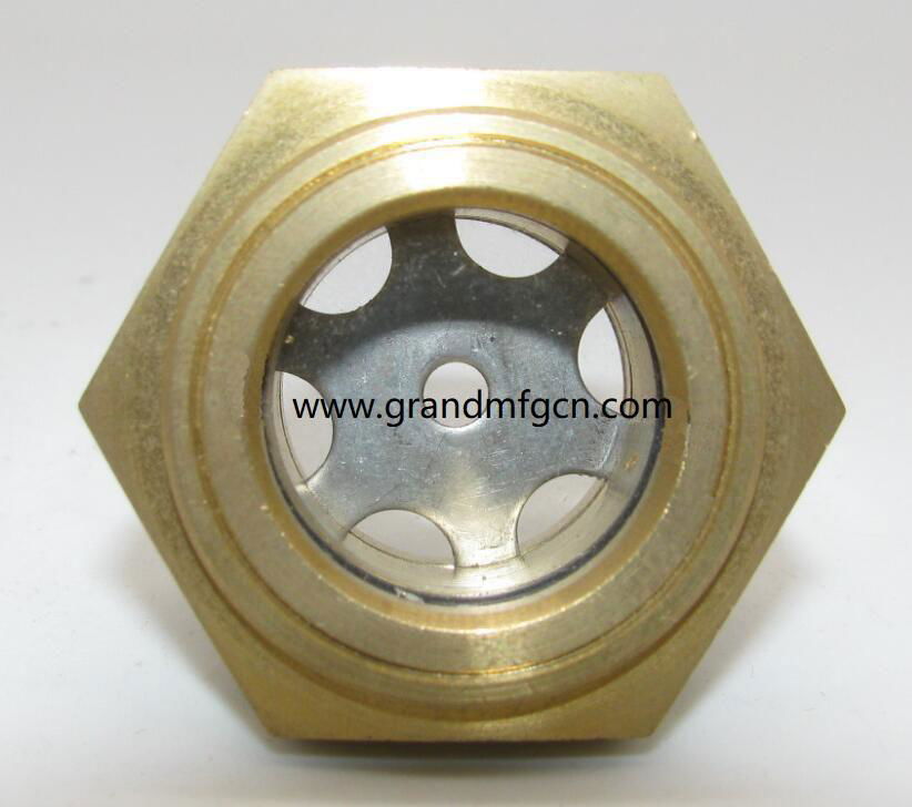 brass hex oil level sight glass