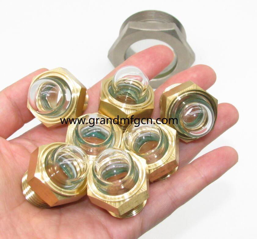 GrandMfg® G1/2" G3/4" Brass 3D bulleyes oil indicator sight glass sight gauge  5