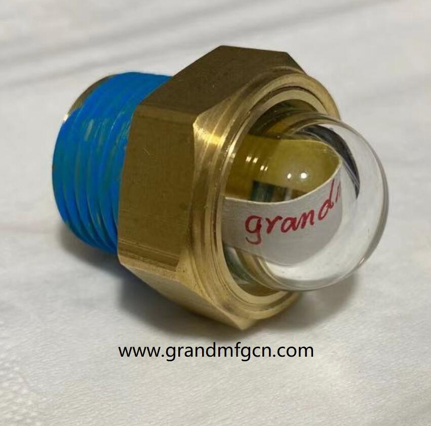 GM-HDG34 GrandMfg® 3D Brass Coolant Sight Glass bull's eye sight glass G3/4 5