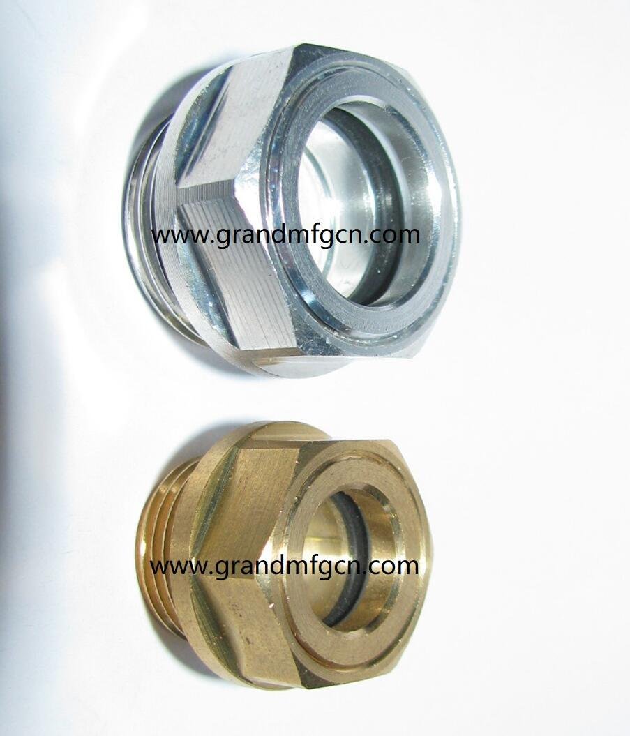 Roots Vaccum pump Hexagon Aluminum Oil Sight Glass G1-1/4 inch 15