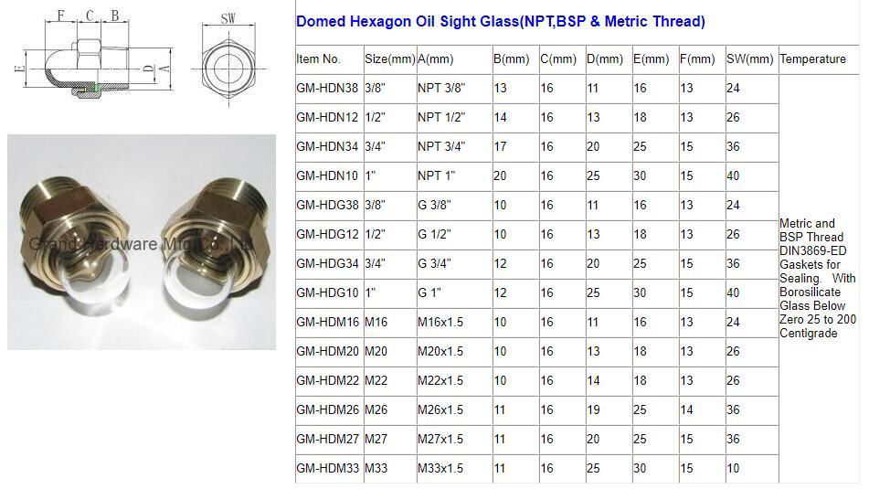 BRASS OIL SIGHT GLASS