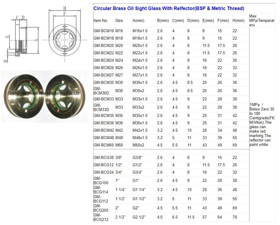 BRASS OIL SIGHT GLASS