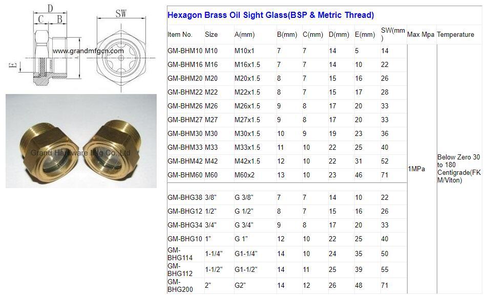 BRASS OIL SIGHT GLASS