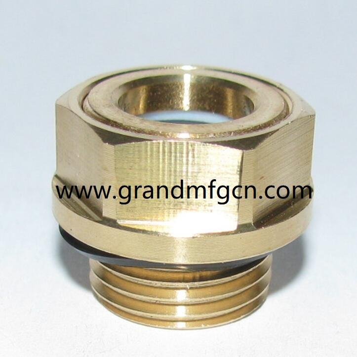 Industrial Pump GrandMfg® Brass Oil Sight Glass Oil Level Sight Gauge Indicators 3