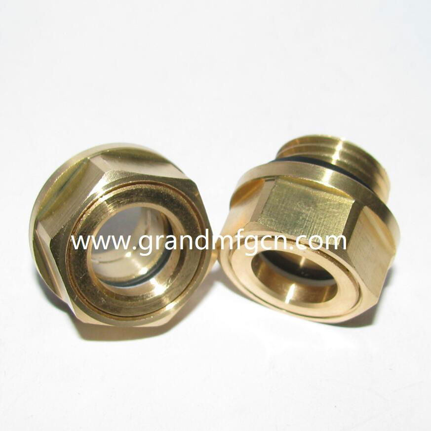 Industrial Pump GrandMfg® Brass Oil Sight Glass Oil Level Sight Gauge Indicators 5