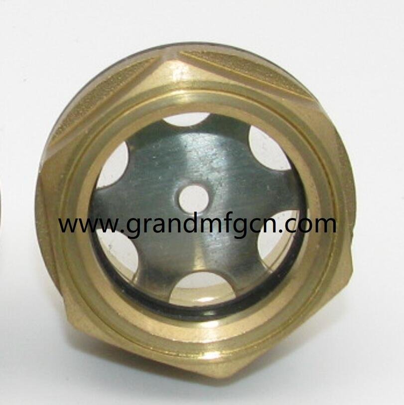 GrandMfg®黄铜油窗视镜英制螺纹G3/8寸1/2寸3/4寸可定制
