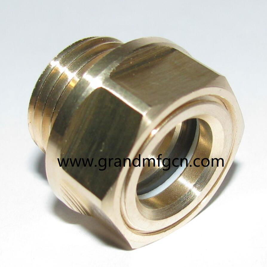 GrandMfg® Brass 1 Inch NPT GM-HDN10 dome Brass oil glass sights flow indicators 5