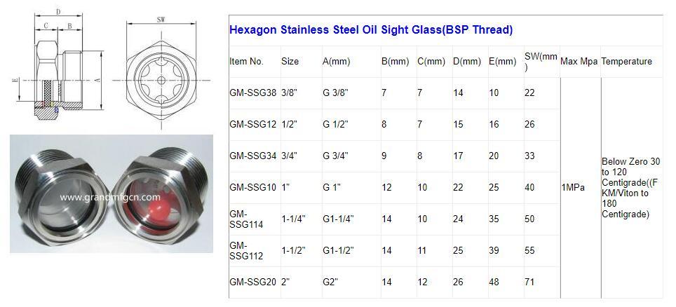 AIR COMPRESSOR OIL SIGHT GLASS