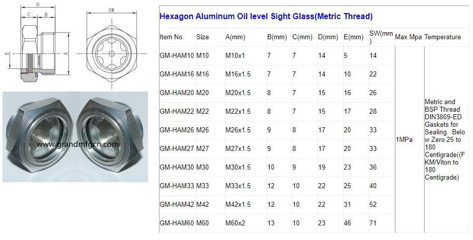熱交換器散熱器挖掘機水箱油箱GrandMfg®鋁視鏡M42x1.5 5