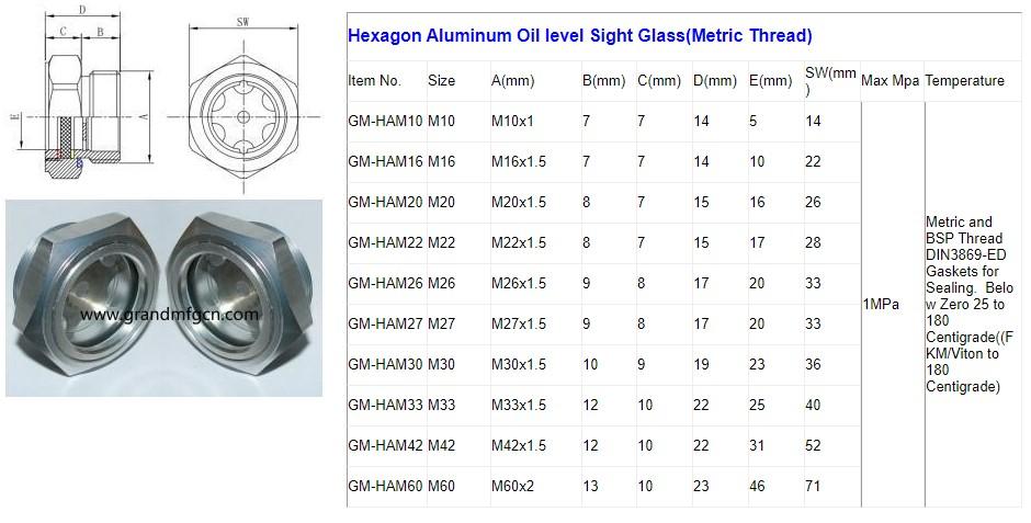 heat exchanger Radiator cooler Excavator water tank Aluminum oil sight glass M42 4