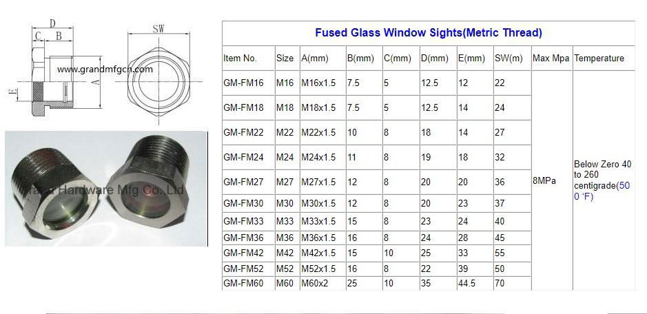 fused oil sight glass